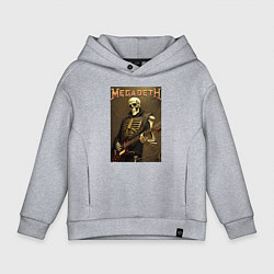 Толстовка оверсайз детская Megadeth - skeleton - heavy metal, цвет: меланж