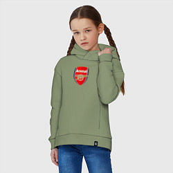 Толстовка оверсайз детская Arsenal fc sport, цвет: авокадо — фото 2