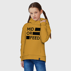 Толстовка оверсайз детская Mid or feed, цвет: горчичный — фото 2