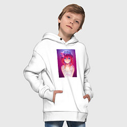 Толстовка оверсайз детская Anime Girl refflex, цвет: белый — фото 2