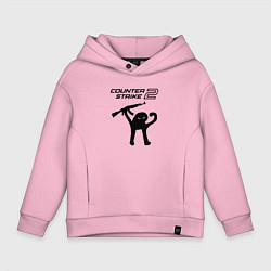 Толстовка оверсайз детская Counter strike 2 мем, цвет: светло-розовый