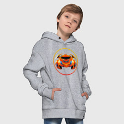 Толстовка оверсайз детская Orange transformer car, цвет: меланж — фото 2