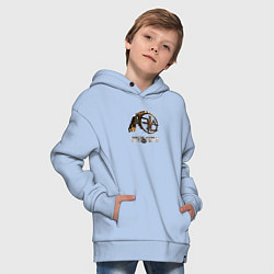 Толстовка оверсайз детская Frontline Assembly - 3D Logo, цвет: мягкое небо — фото 2