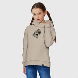 Толстовка оверсайз детская Голова попугая ара, цвет: миндальный — фото 2