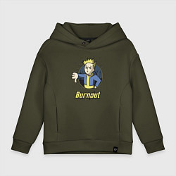 Толстовка оверсайз детская Burnout - vault boy, цвет: хаки