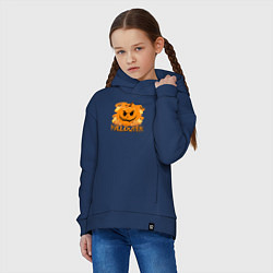 Толстовка оверсайз детская Orange holiday halloween, цвет: тёмно-синий — фото 2
