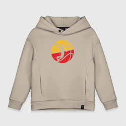 Толстовка оверсайз детская Red yellow basketball, цвет: миндальный