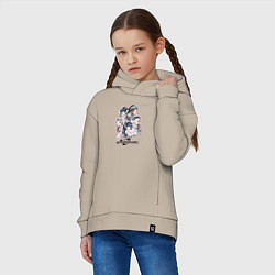 Толстовка оверсайз детская NewJeans album Get Up chibi style, цвет: миндальный — фото 2