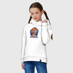 Толстовка оверсайз детская Style basketball, цвет: белый — фото 2