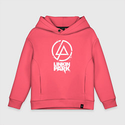 Толстовка оверсайз детская Linkin Park - white, цвет: коралловый