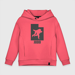 Толстовка оверсайз детская Дзюдоисты, цвет: коралловый