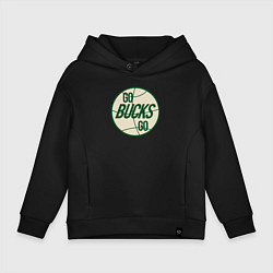 Толстовка оверсайз детская Go bucks go, цвет: черный