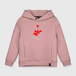 Толстовка оверсайз детская Depeche Mode - Violator rose logo, цвет: пыльно-розовый