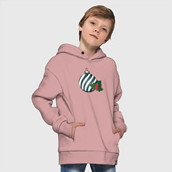 Толстовка оверсайз детская Новогодняя игрушка, цвет: пыльно-розовый — фото 2