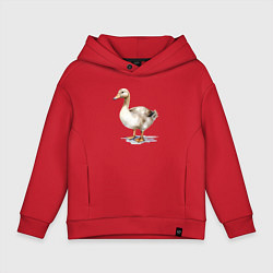 Толстовка оверсайз детская Серый гусь, цвет: красный