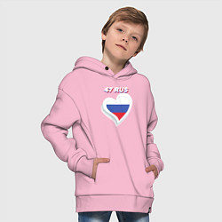 Толстовка оверсайз детская 47 регион Ленинградская область, цвет: светло-розовый — фото 2