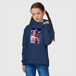 Толстовка оверсайз детская Барби - крутой космонавт, цвет: тёмно-синий — фото 2