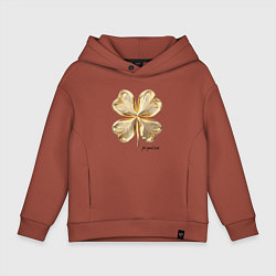 Детское худи оверсайз Золотой лист клевера for good luck