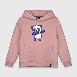 Толстовка оверсайз детская Dabbing panda, цвет: пыльно-розовый