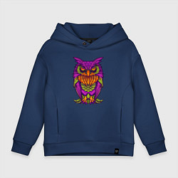 Толстовка оверсайз детская Purple owl, цвет: тёмно-синий