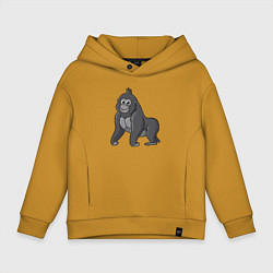 Толстовка оверсайз детская Милая горилла, цвет: горчичный