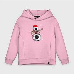 Толстовка оверсайз детская Soccer snowman, цвет: светло-розовый