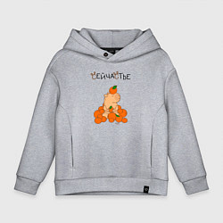 Толстовка оверсайз детская Капибара в мандаринах, цвет: меланж
