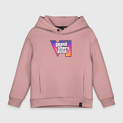 Толстовка оверсайз детская Grand theft auto VI, цвет: пыльно-розовый