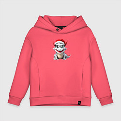 Толстовка оверсайз детская Новый год 2024 год дракона, цвет: коралловый