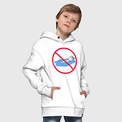 Толстовка оверсайз детская Пацаны не плачут мем, цвет: белый — фото 2