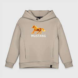 Толстовка оверсайз детская Mustang firely art, цвет: миндальный