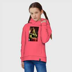 Толстовка оверсайз детская Шрек: Фиона с подарками, цвет: коралловый — фото 2