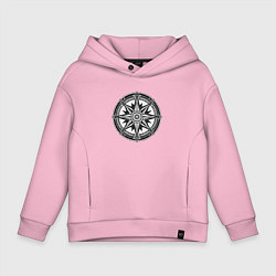 Толстовка оверсайз детская Роза ветров, цвет: светло-розовый