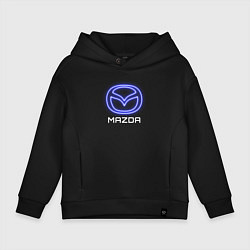 Толстовка оверсайз детская Mazda neon, цвет: черный