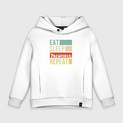 Толстовка оверсайз детская Eat sleep Palworld rpeat, цвет: белый
