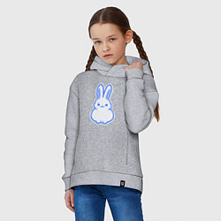 Толстовка оверсайз детская White bunny, цвет: меланж — фото 2