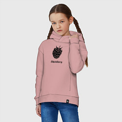 Толстовка оверсайз детская Ежевика черная ягода, цвет: пыльно-розовый — фото 2