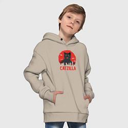 Толстовка оверсайз детская Catzilla, цвет: миндальный — фото 2