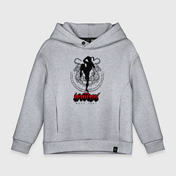 Толстовка оверсайз детская Муай тай боец, цвет: меланж