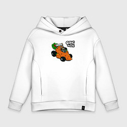 Толстовка оверсайз детская Carrot mobile racing, цвет: белый