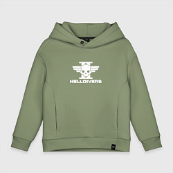 Толстовка оверсайз детская Helldivers 2: Logo, цвет: авокадо