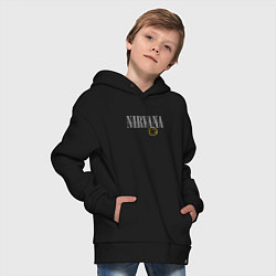 Толстовка оверсайз детская Nirvana logo smile, цвет: черный — фото 2