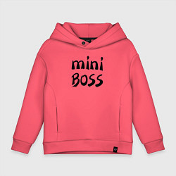 Толстовка оверсайз детская Mini boss, цвет: коралловый