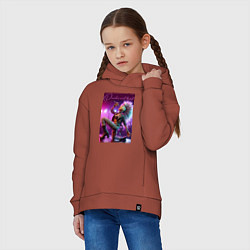 Толстовка оверсайз детская Барби поёт панк-рок, цвет: кирпичный — фото 2
