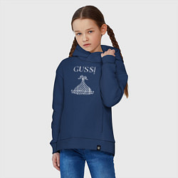 Толстовка оверсайз детская Гусси - два белых гуся, цвет: тёмно-синий — фото 2