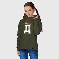 Толстовка оверсайз детская Диана - человек с большой буквы, цвет: хаки — фото 2