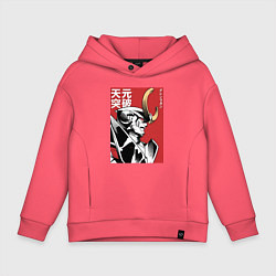 Толстовка оверсайз детская Гуррен-Лаганн пронзающий небеса, цвет: коралловый
