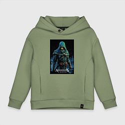 Толстовка оверсайз детская Assassins creed в капюшоне, цвет: авокадо