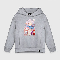 Толстовка оверсайз детская Sousou no Frieren: Heart, цвет: меланж