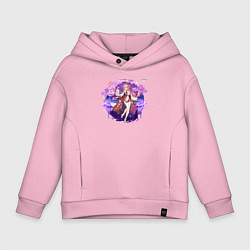 Толстовка оверсайз детская Яэ Мико из Геншин Импакт, цвет: светло-розовый